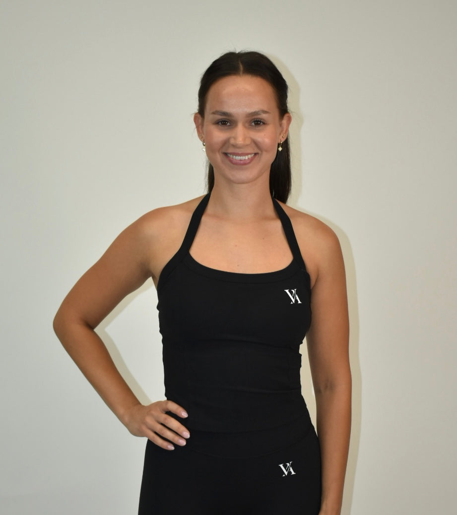 Reform Black Halter Neck Top