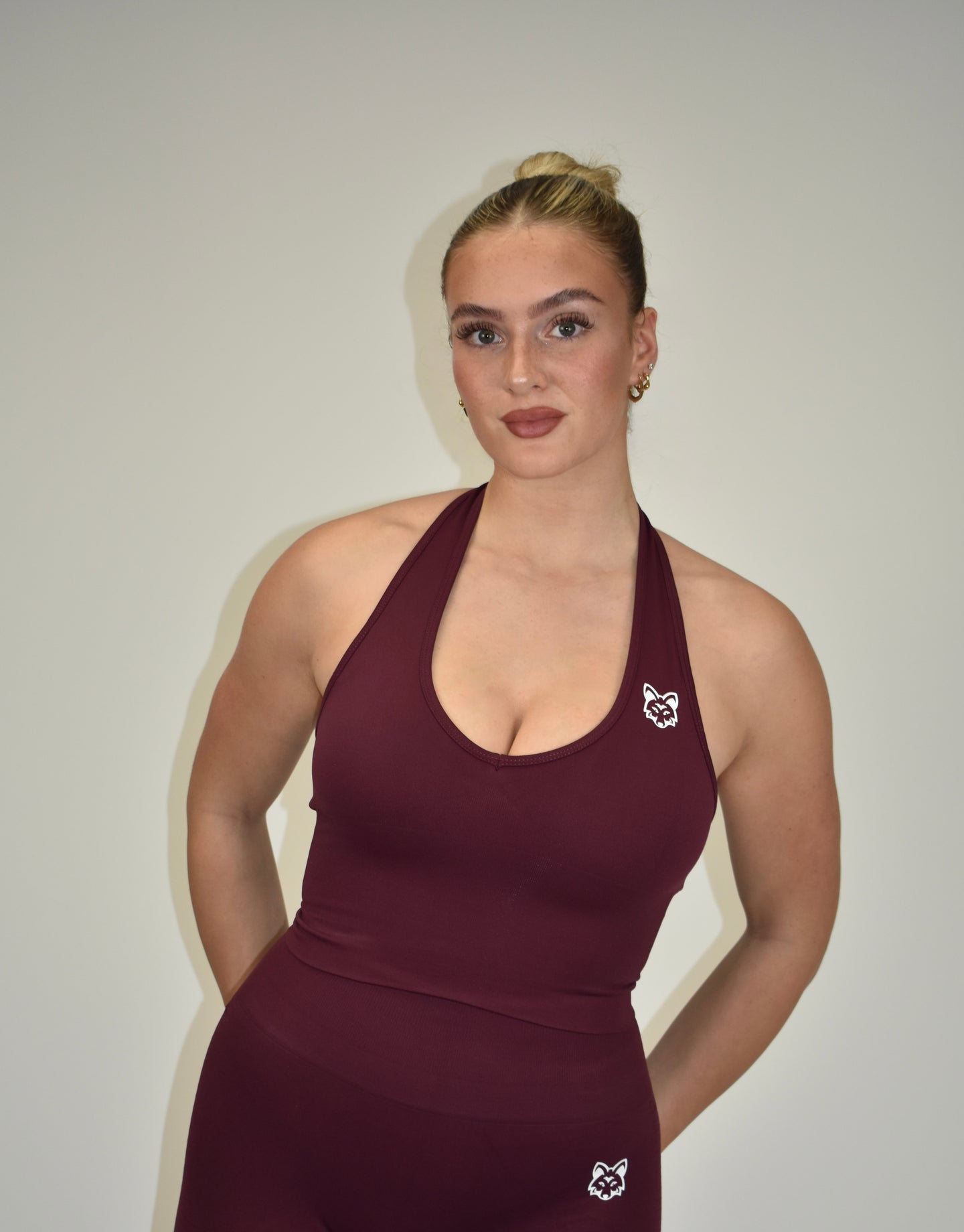 Active V2 Maroon Halter Top