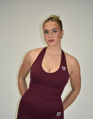 Active V2 Maroon Halter Top