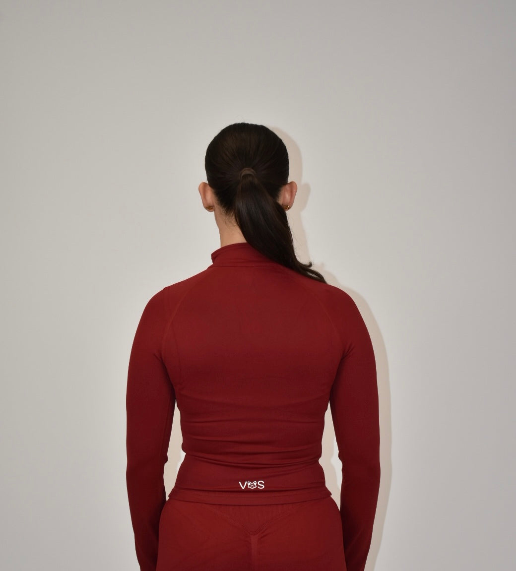 Pulse Bordeaux Red 1/4 Zip