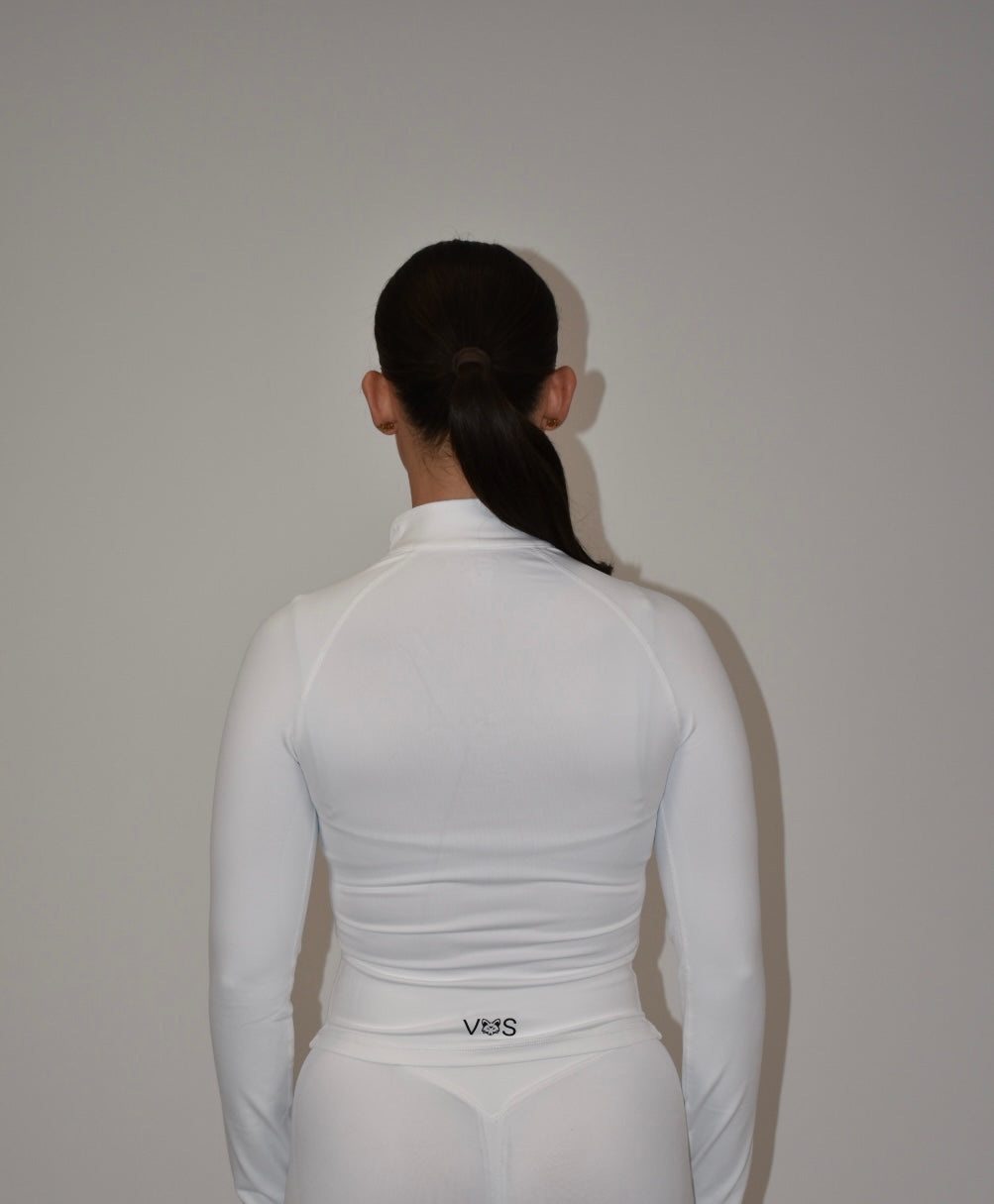 Pulse White 1/4 Zip