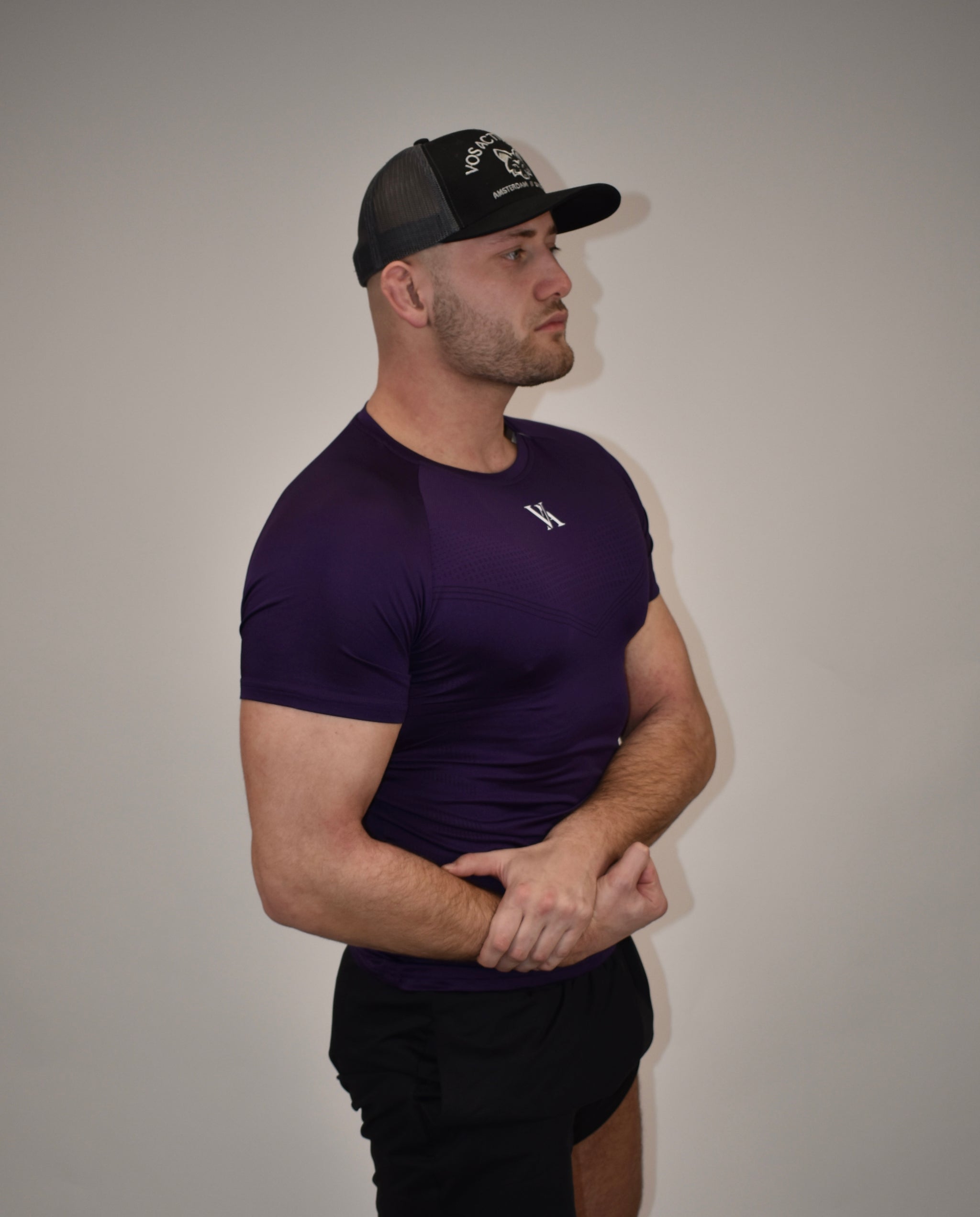 Apex Purple Short Sleeved Compression Shirt