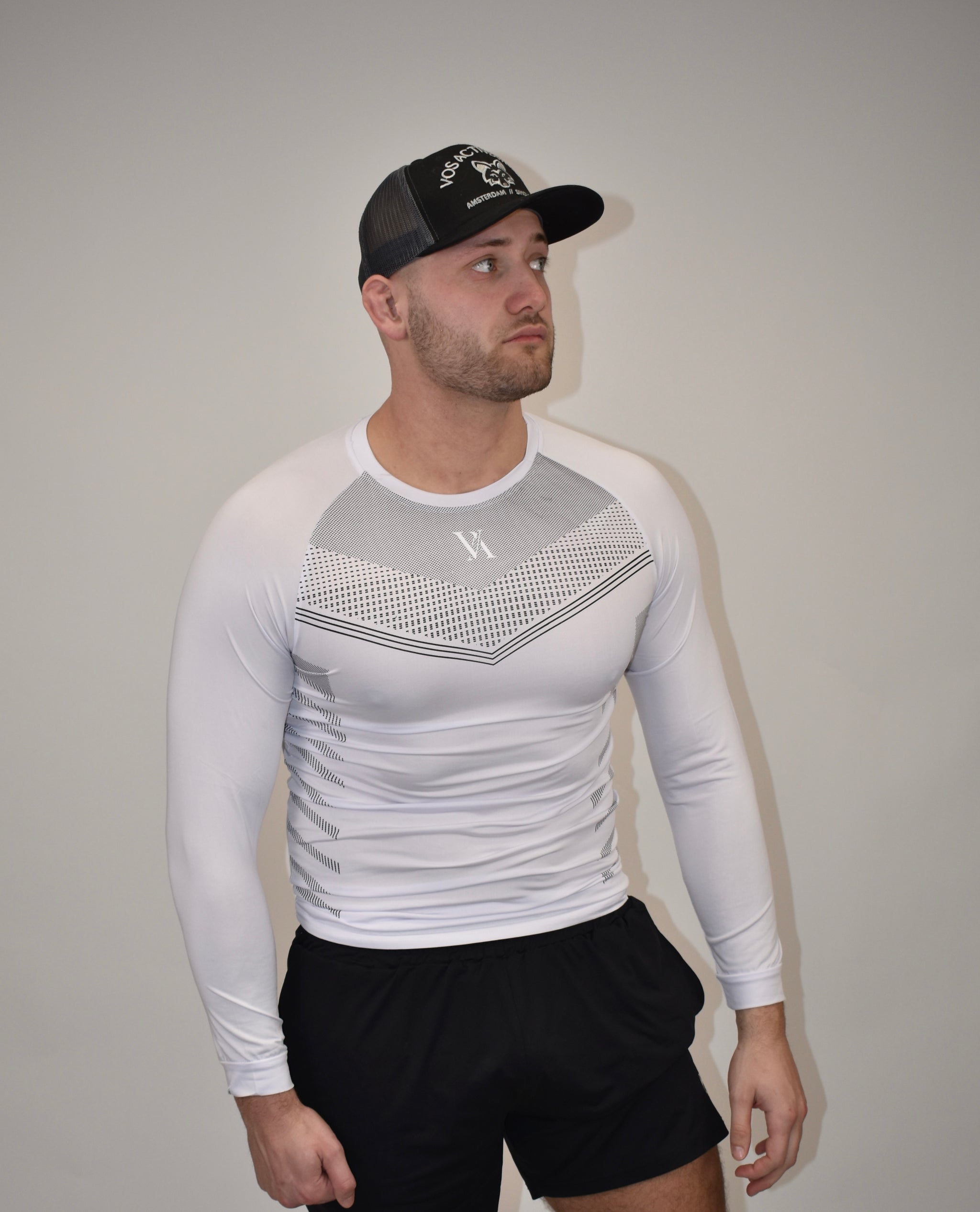 Apex White Long Sleeved Compression Shirt