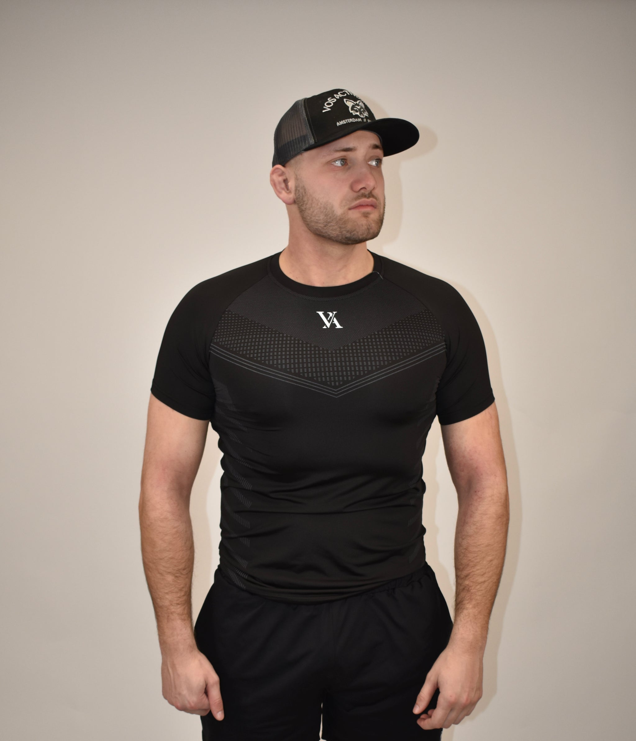 Apex Black Short Sleeved Compression Shirt