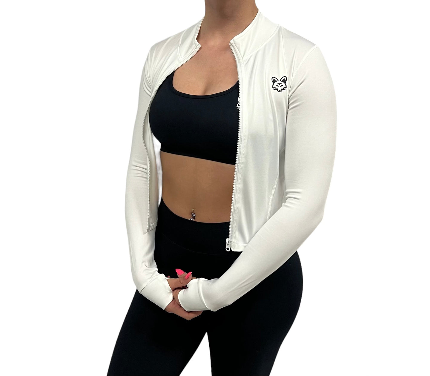 Sculpt white zip jacket